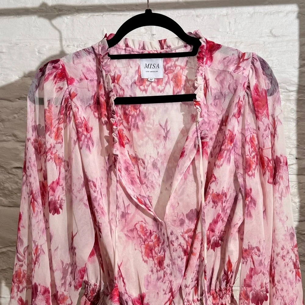 Misa Los Angeles Lorena Dress in Abstract Rose Flora - Picture 6 of 12
